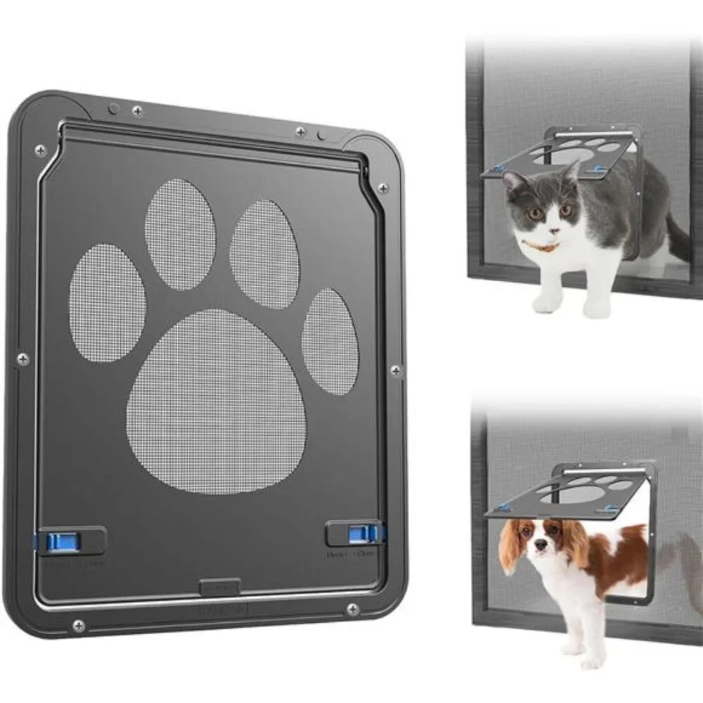 Cat Door for Screen Door, Flap Opening 8 x 10 inches, Cat Door for Window Screen